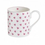ROY KIRKHAM FINE BONE CHINA | PINK HEARTS SET OF 6 LARCH MUGS